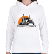 PRINTFASHION A fuvarozás legjobbja - kamionsofőr - Női kapucnis pulóver - Fehér