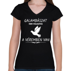 PRINTFASHION A galambászat a véremben van - Női V-nyakú póló - Fekete