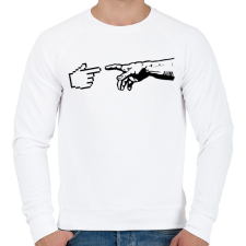 PRINTFASHION A gépek teremtése - Férfi pulóver - Fehér férfi pulóver, kardigán