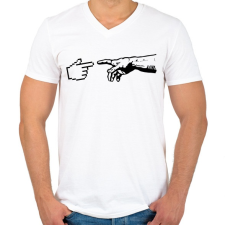 PRINTFASHION A gépek teremtése - Férfi V-nyakú póló - Fehér férfi póló