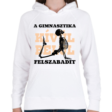 PRINTFASHION A gimnasztika felszabadít - fekete - Női kapucnis pulóver - Fehér női pulóver, kardigán