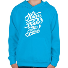 PRINTFASHION A gonoszak tesznek híressé - Gyerek kapucnis pulóver - Azúrkék