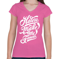 PRINTFASHION A gonoszak tesznek híressé - Női V-nyakú póló - Rózsaszín női póló