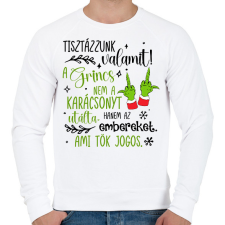 PRINTFASHION A Grincs az embereket utálta - Férfi pulóver - Fehér férfi pulóver, kardigán