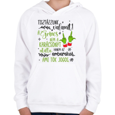 PRINTFASHION A Grincs az embereket utálta - Gyerek kapucnis pulóver - Fehér gyerek pulóver, kardigán