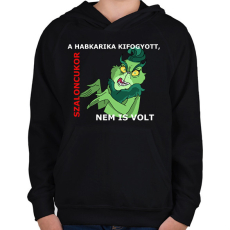 PRINTFASHION A habkarika kifogyott, szaloncukor nem is volt - Gyerek kapucnis pulóver - Fekete