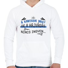 PRINTFASHION A hajvágás nincs ingyen - Férfi kapucnis pulóver - Fehér férfi pulóver, kardigán