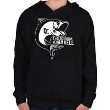 PRINTFASHION A halak hívnak - Gyerek kapucnis pulóver - Fekete gyerek pulóver, kardigán