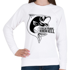 PRINTFASHION A halak hívnak - Női pulóver - Fehér női pulóver, kardigán