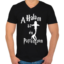 PRINTFASHION A Halam az én Patrónusom - Férfi V-nyakú póló - Fekete férfi póló
