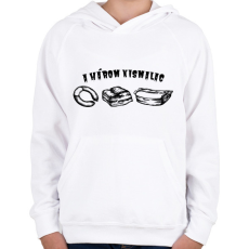 PRINTFASHION A három kismalac - Gyerek kapucnis pulóver - Fehér