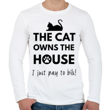 PRINTFASHION A ház a macskáé2 - Férfi hosszú ujjú póló - Fehér férfi póló