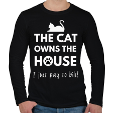 PRINTFASHION A ház a macskáé - Férfi hosszú ujjú póló - Fekete férfi póló