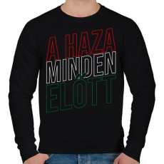 PRINTFASHION A haza minden előtt. - Férfi pulóver - Fekete