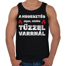 PRINTFASHION A hegesztés olyan - Férfi atléta - Fekete atléta, trikó