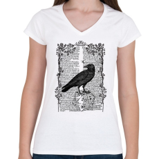PRINTFASHION A Holló - Női V-nyakú póló - Fehér