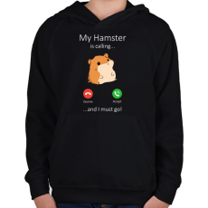 PRINTFASHION A hörcsögöm hív - Gyerek kapucnis pulóver - Fekete