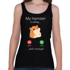 PRINTFASHION A hörcsögöm hív - Női atléta - Fekete női trikó