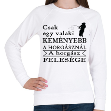PRINTFASHION A horgász és a felesége - Női pulóver - Fehér