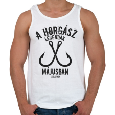 PRINTFASHION A horgász legendák - Férfi atléta - Fehér atléta, trikó