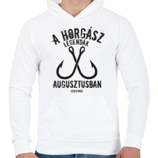PRINTFASHION A horgász legendák - Férfi kapucnis pulóver - Fehér