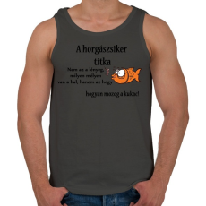 PRINTFASHION A horgászsiker titka - Férfi atléta - Sötétszürke