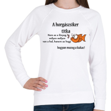 PRINTFASHION A horgászsiker titka - Női pulóver - Fehér női pulóver, kardigán