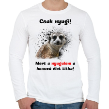 PRINTFASHION A hosszú élet titka - Férfi hosszú ujjú póló - Fehér férfi póló