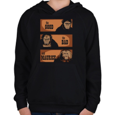 PRINTFASHION A jó, a rossz és Maurice - Gyerek kapucnis pulóver - Fekete gyerek pulóver, kardigán