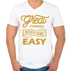 PRINTFASHION A jó dolgok - Férfi V-nyakú póló - Fehér