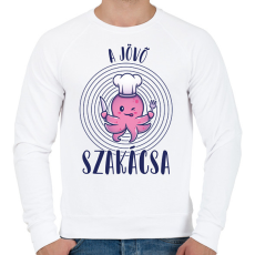 PRINTFASHION A jövő szakácsa - Férfi pulóver - Fehér