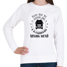 PRINTFASHION A kamionos mindig menő - Női pulóver - Fehér