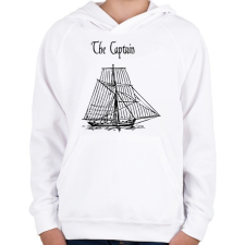 PRINTFASHION a kapitány - Gyerek kapucnis pulóver - Fehér gyerek pulóver, kardigán