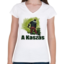 PRINTFASHION a kaszás - Női V-nyakú póló - Fehér női póló