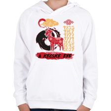 PRINTFASHION A kecske éve - Gyerek kapucnis pulóver - Fehér gyerek pulóver, kardigán