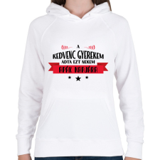 PRINTFASHION A kedvenc gyerekem - apák napja - Női kapucnis pulóver - Fehér női pulóver, kardigán