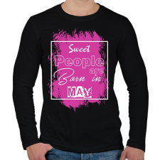 PRINTFASHION A kedves emberek májusban születtek - Férfi hosszú ujjú póló - Fekete férfi póló