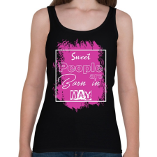 PRINTFASHION A kedves emberek májusban születtek - Női atléta - Fekete női trikó