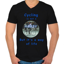 PRINTFASHION a kerékpározás nem hobby - Férfi V-nyakú póló - Fekete férfi póló