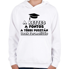 PRINTFASHION A kettes a fontos - Gyerek kapucnis pulóver - Fehér gyerek pulóver, kardigán