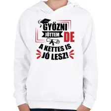 PRINTFASHION A kettes is jó lesz - Gyerek kapucnis pulóver - Fehér gyerek pulóver, kardigán