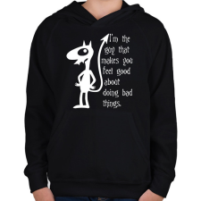 PRINTFASHION A kiábrándult királylány, Luci - Gyerek kapucnis pulóver - Fekete gyerek pulóver, kardigán