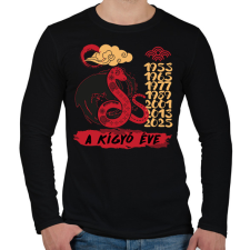 PRINTFASHION A kígyó éve - Férfi hosszú ujjú póló - Fekete férfi póló