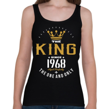 PRINTFASHION A király 1968-ban született - Női atléta - Fekete női trikó