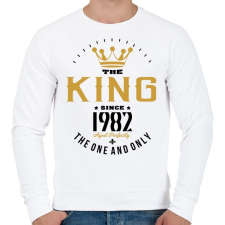 PRINTFASHION A király 1982-ben született - Férfi pulóver - Fehér férfi pulóver, kardigán