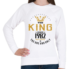 PRINTFASHION A király 1982-ben született - Női pulóver - Fehér női pulóver, kardigán