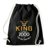 PRINTFASHION A király 2000-ben született - Sportzsák, Tornazsák - Fekete