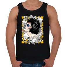 PRINTFASHION A királynő és a koponyák - Férfi atléta - Fekete