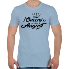 PRINTFASHION A királynők augusztusban születnek - Férfi póló - Világoskék