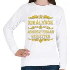 PRINTFASHION A királynők augusztusban születtek - Női pulóver - Fehér női pulóver, kardigán